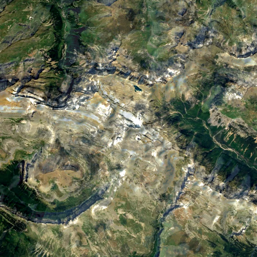 Monte Perdido seen from above (Sentinel-2)