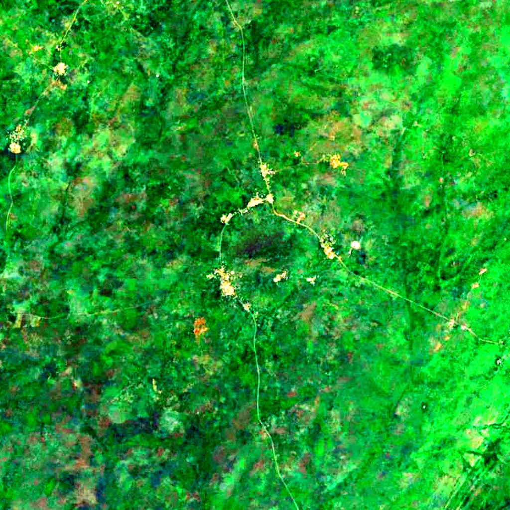 Mount Adaklu seen from above (Sentinel-2)