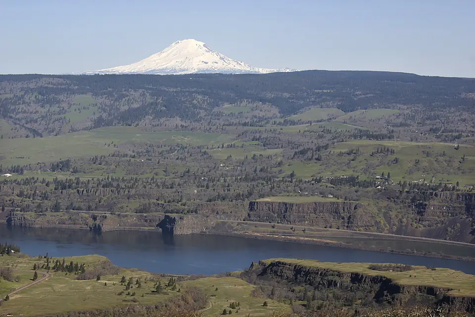 Columbia River Gorge National Scenic Area with Mount Adams, McCall Point