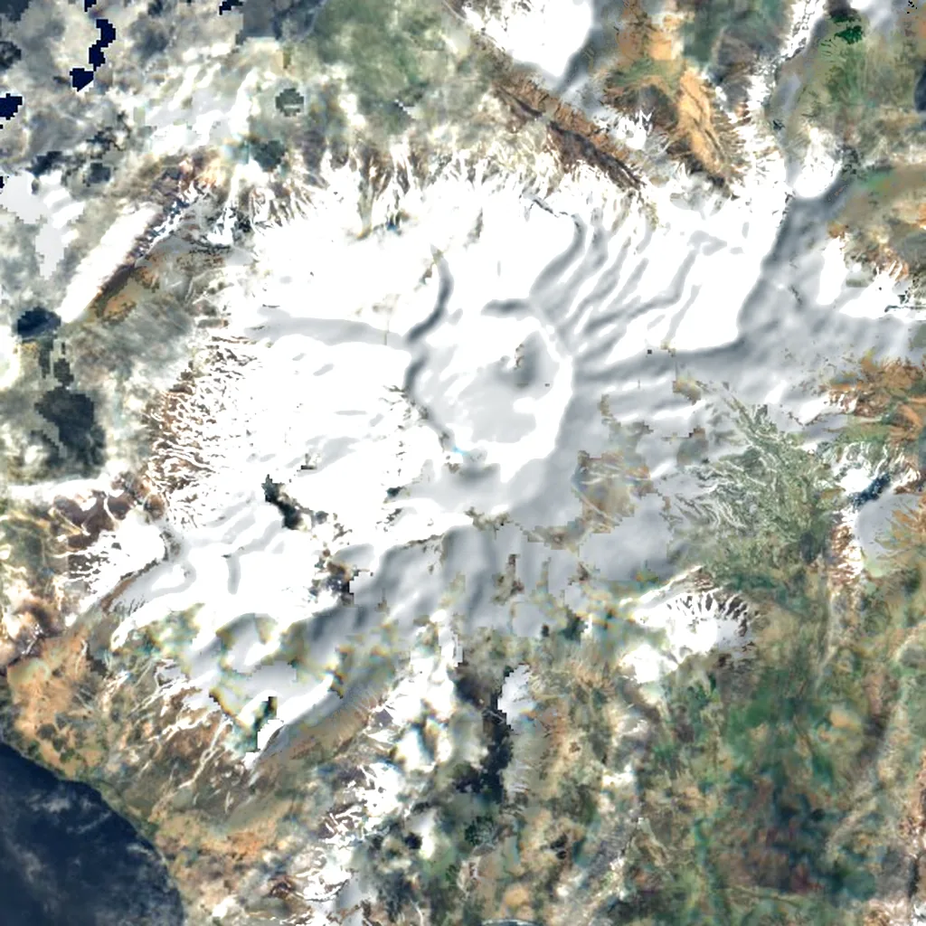 Mount Akutan seen from above (Sentinel-2)