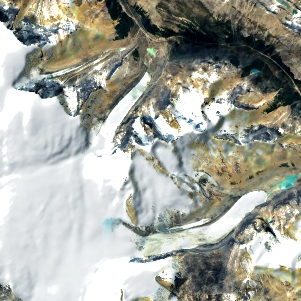 Mount Andromeda seen from above (Sentinel-2)