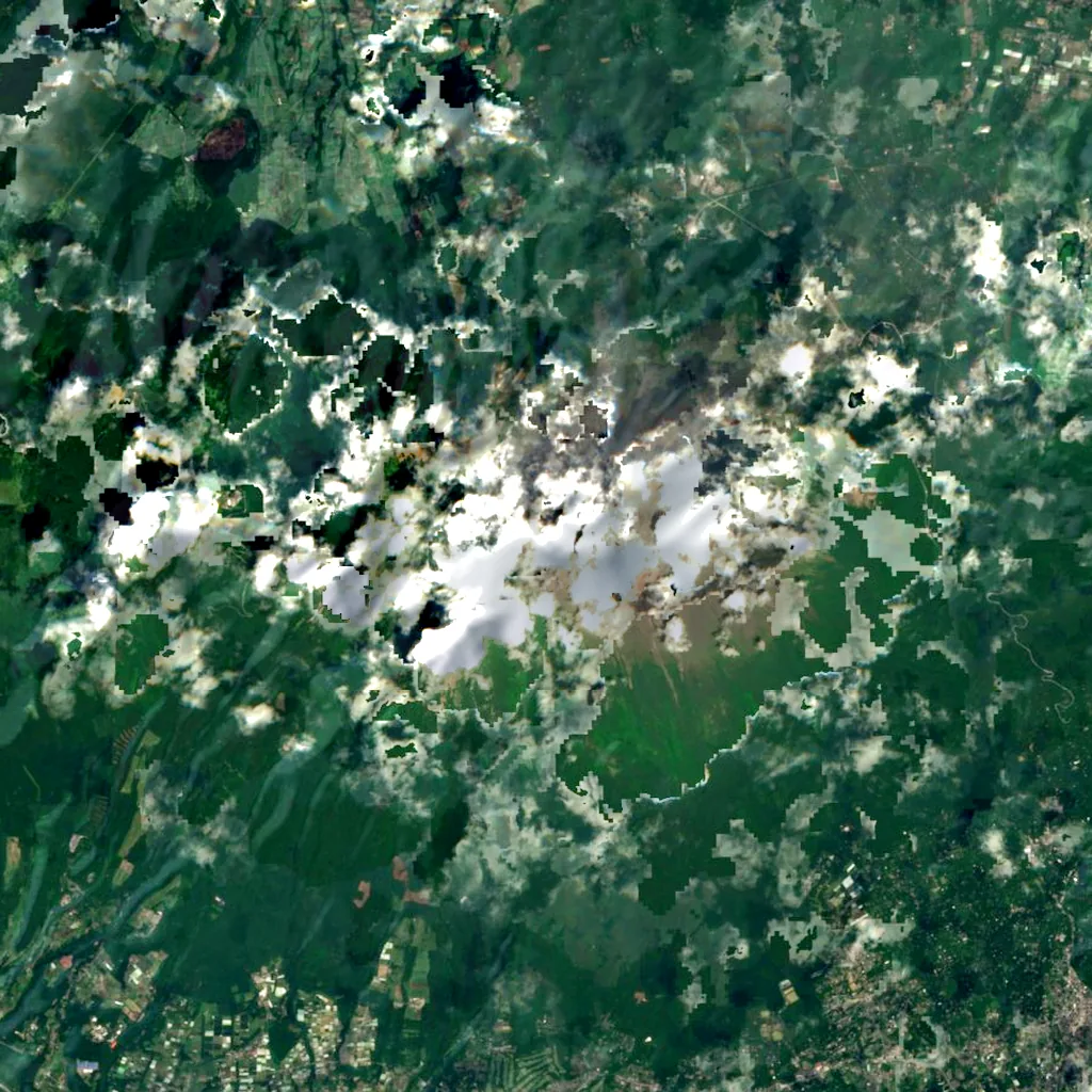 Mount Asama seen from above (Sentinel-2)