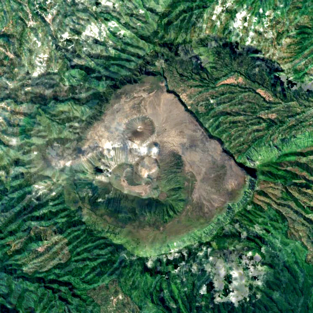 Mount Bromo seen from above (Sentinel-2)