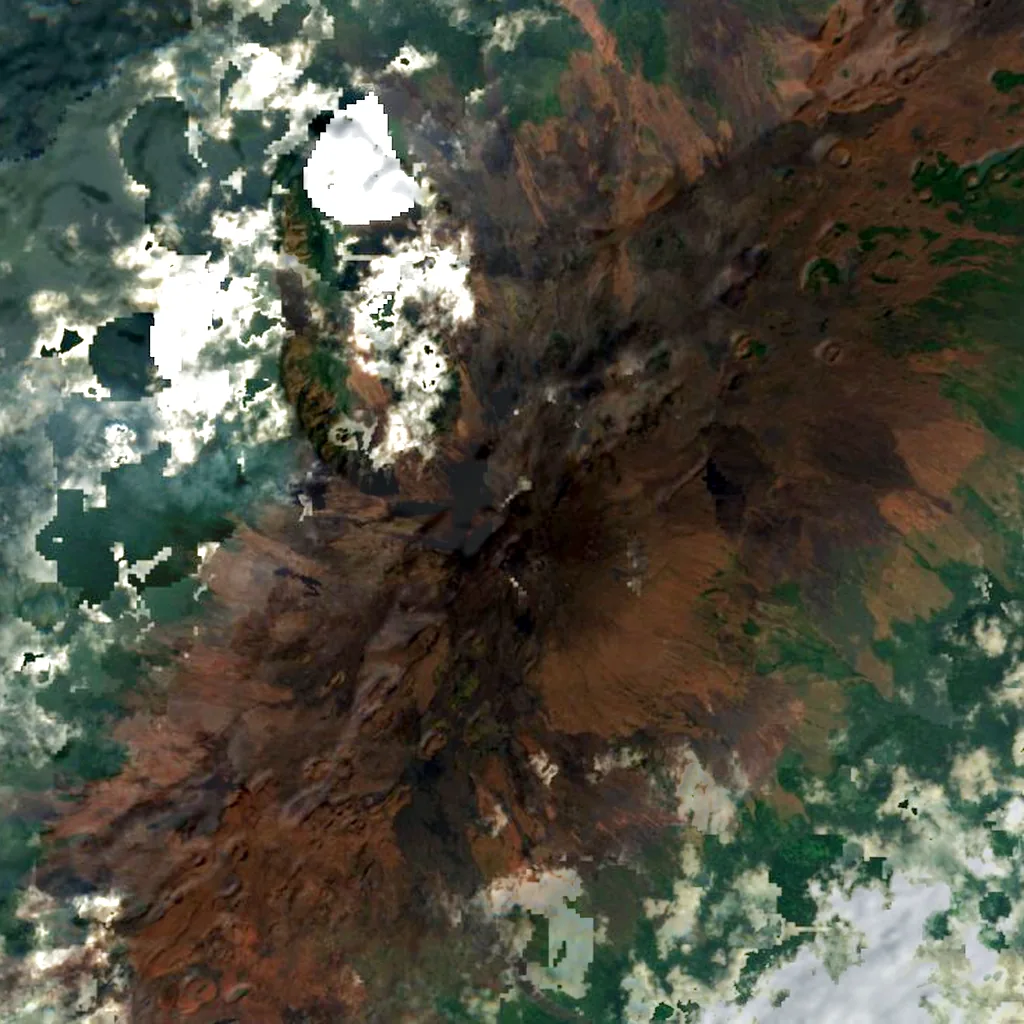 Mount Cameroon seen from above (Sentinel-2)