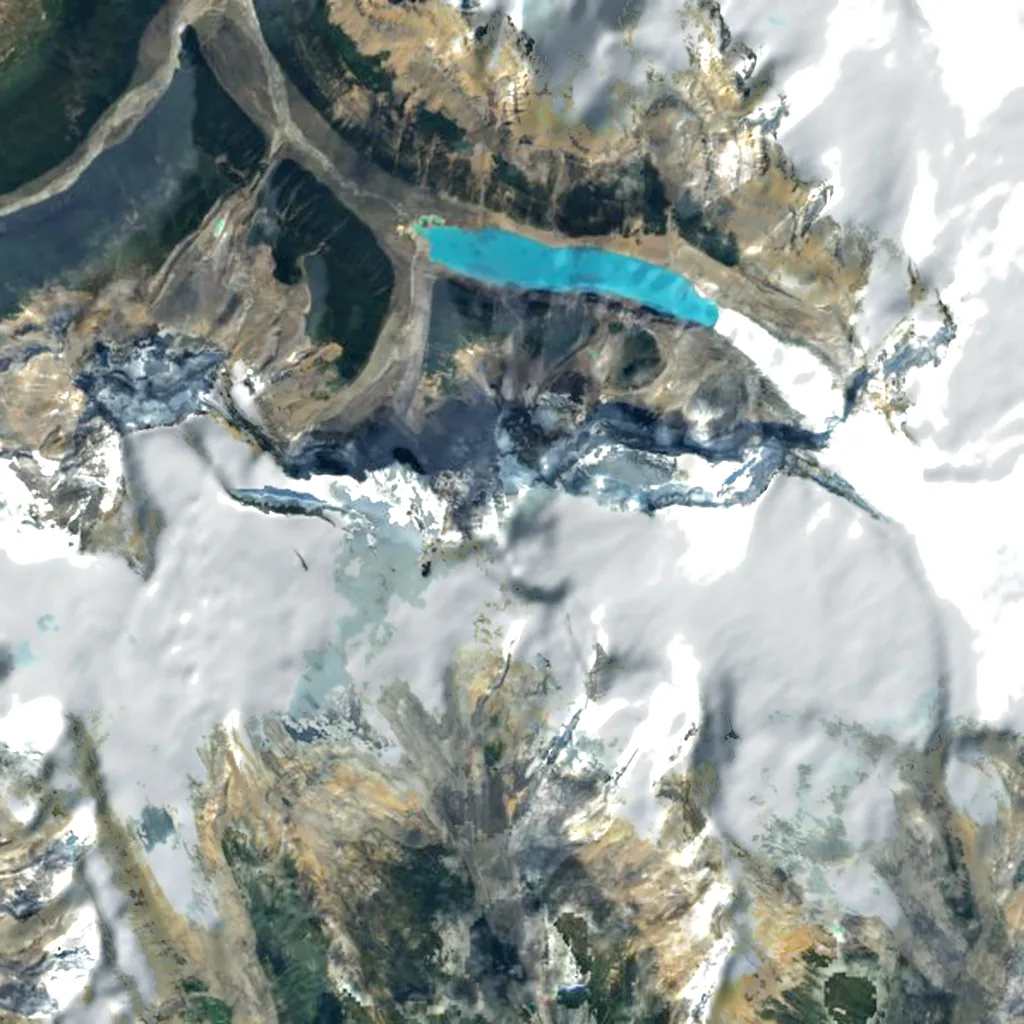 Mount Columbia seen from above (Sentinel-2)