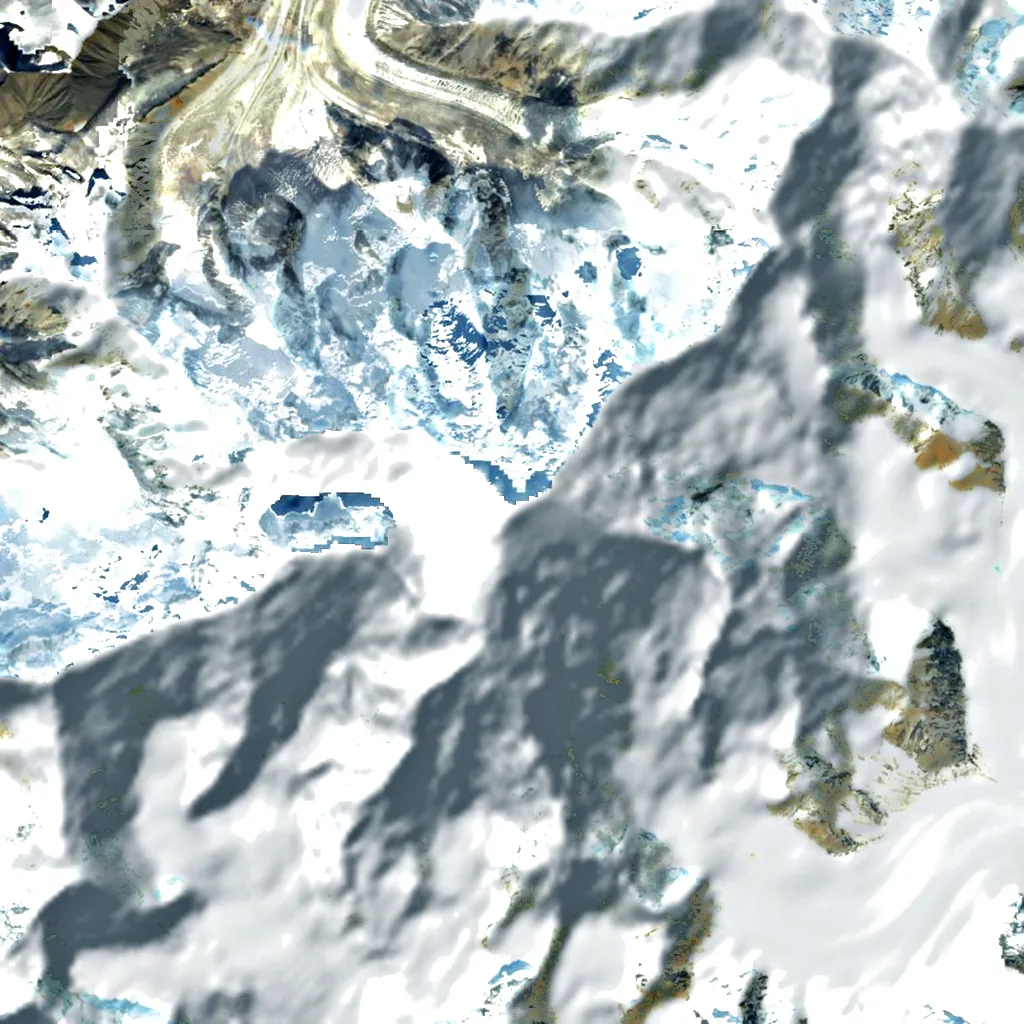 Mount Foraker seen from above (Sentinel-2)