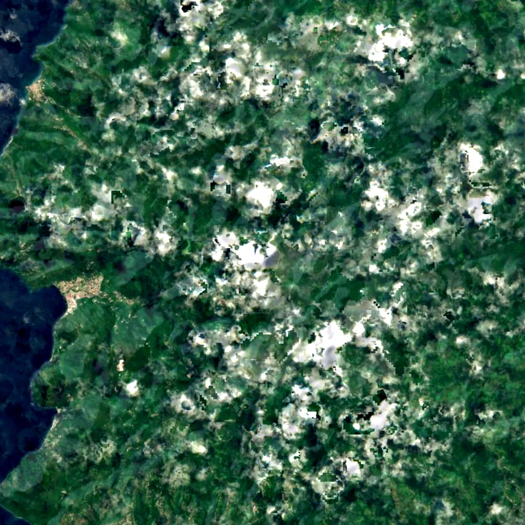 Mount Gimie seen from above (Sentinel-2)