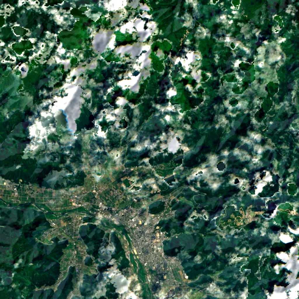 Mount Haku seen from above (Sentinel-2)