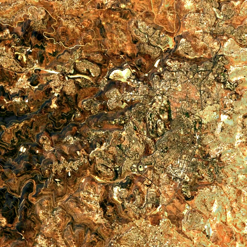 Mount Herzl seen from above (Sentinel-2)