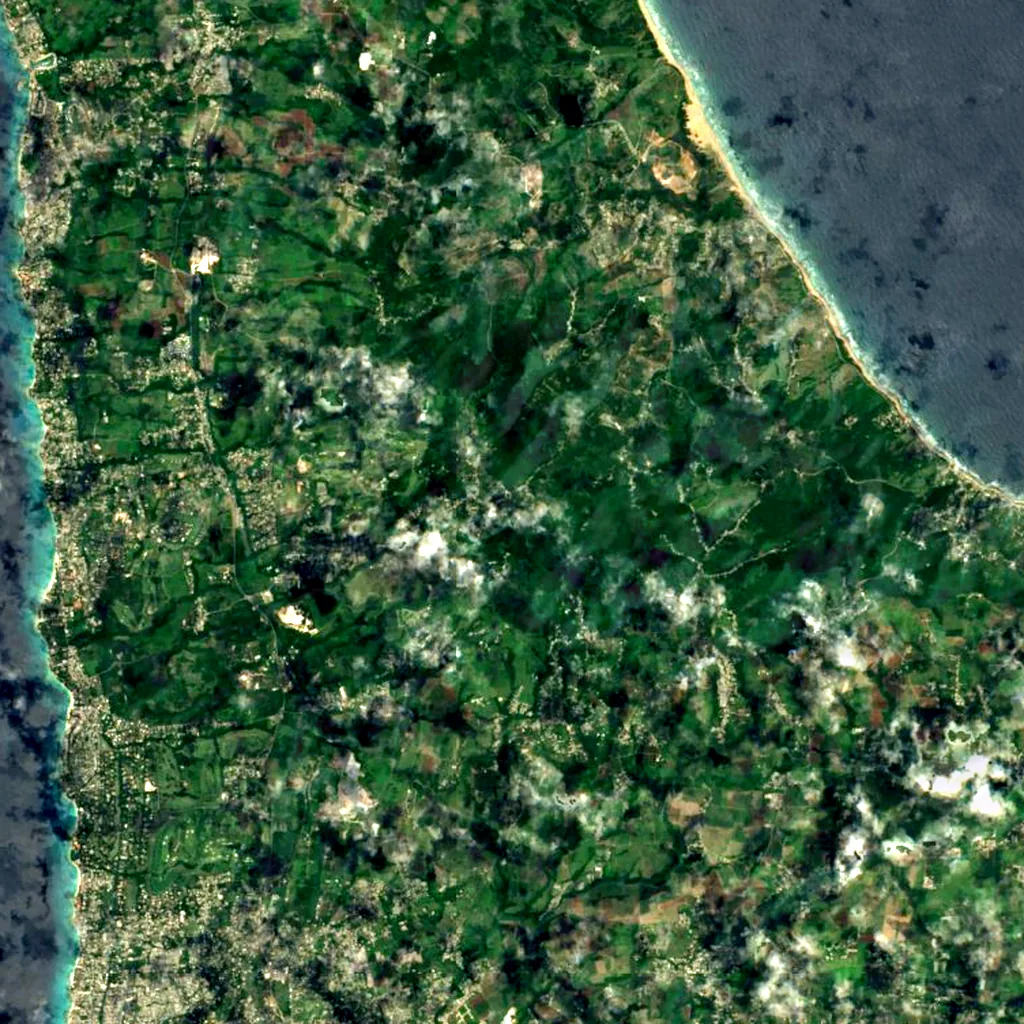 Mount Hillaby seen from above (Sentinel-2)