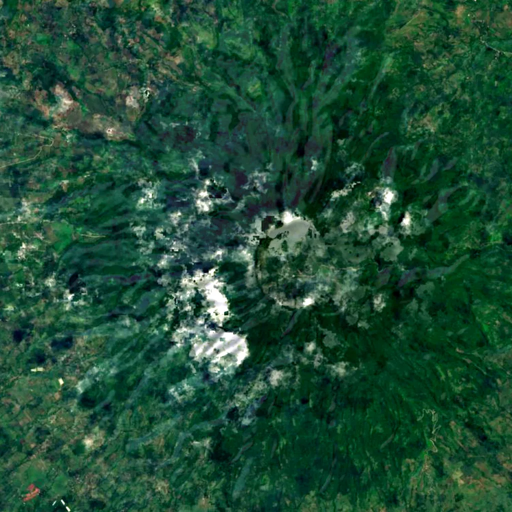 Mount Isarog seen from above (Sentinel-2)