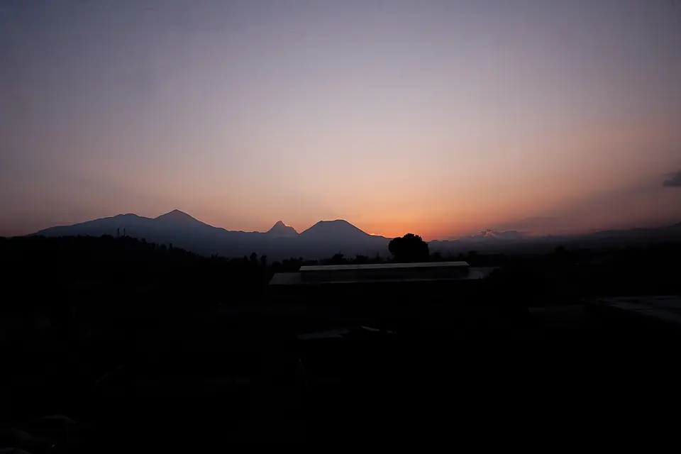 Mt kalisimbi, Nyamuragira and Bisoke sunset view