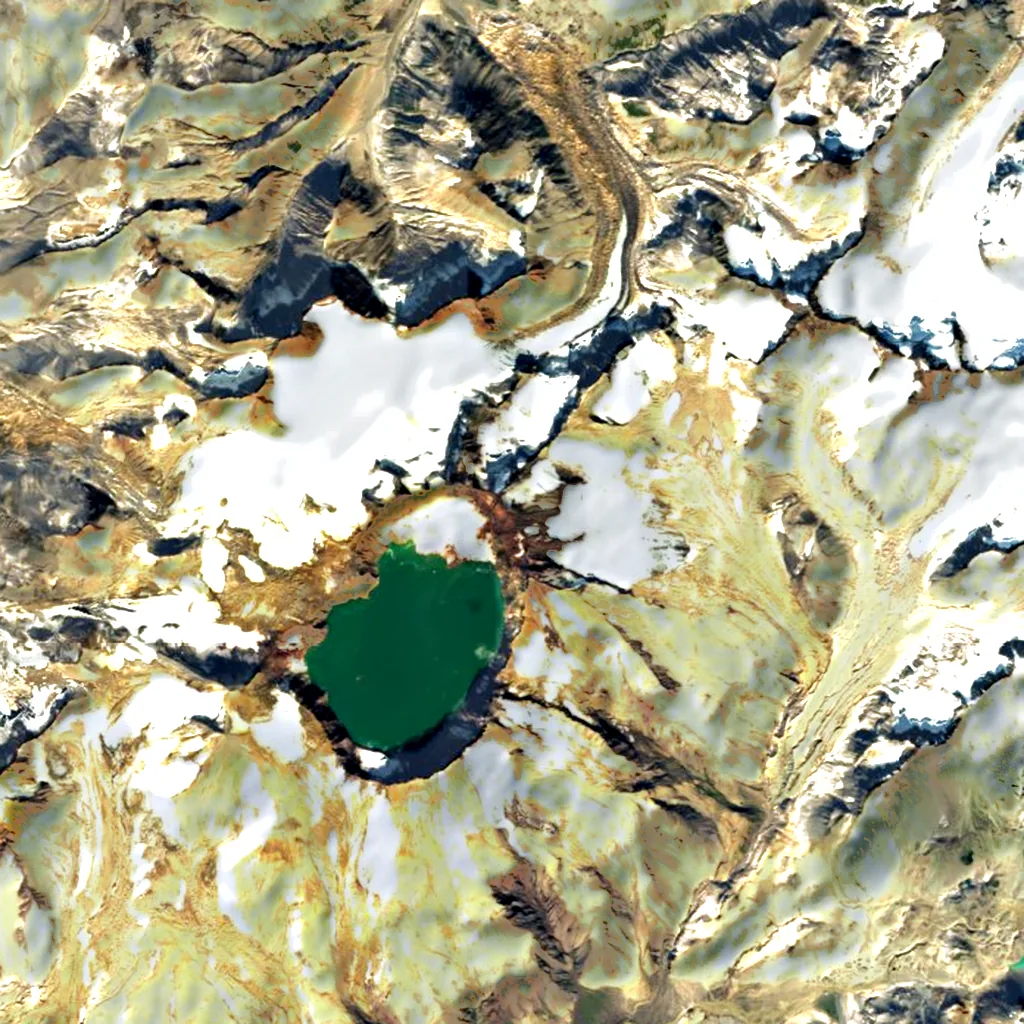 Mount Katmai seen from above (Sentinel-2)
