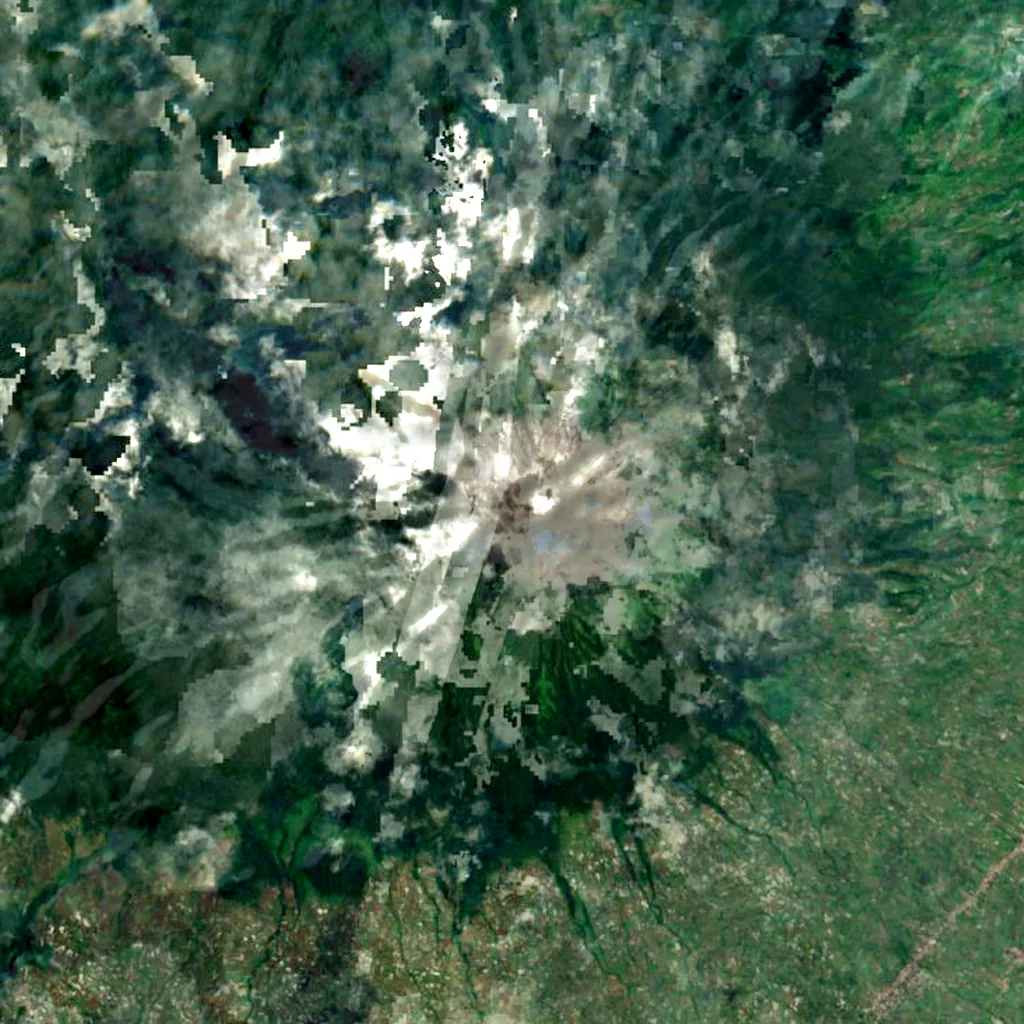 Mount Kerinci seen from above (Sentinel-2)