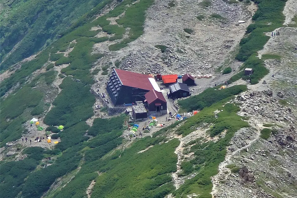 北岳からの北岳山荘