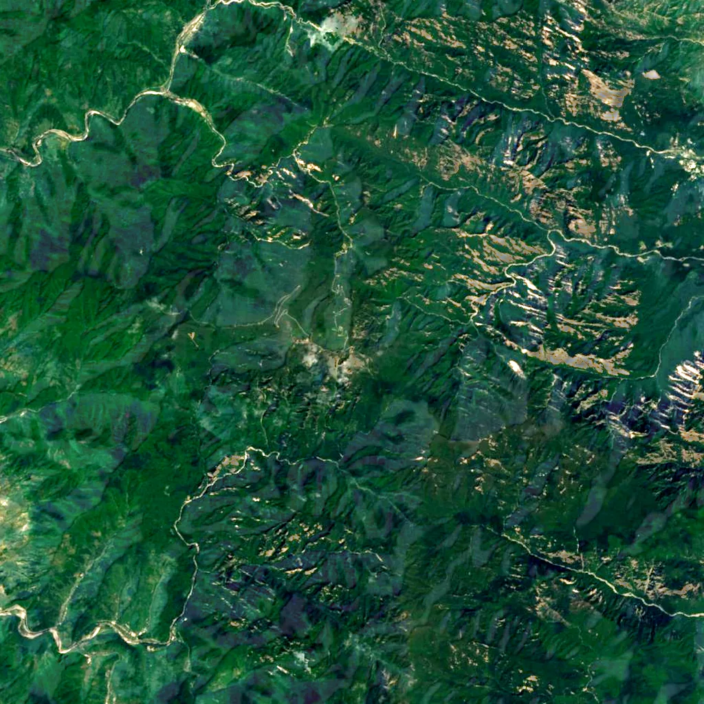 Mount Kumgang seen from above (Sentinel-2)