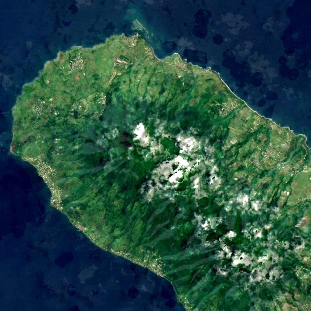 Mount Liamuiga seen from above (Sentinel-2)