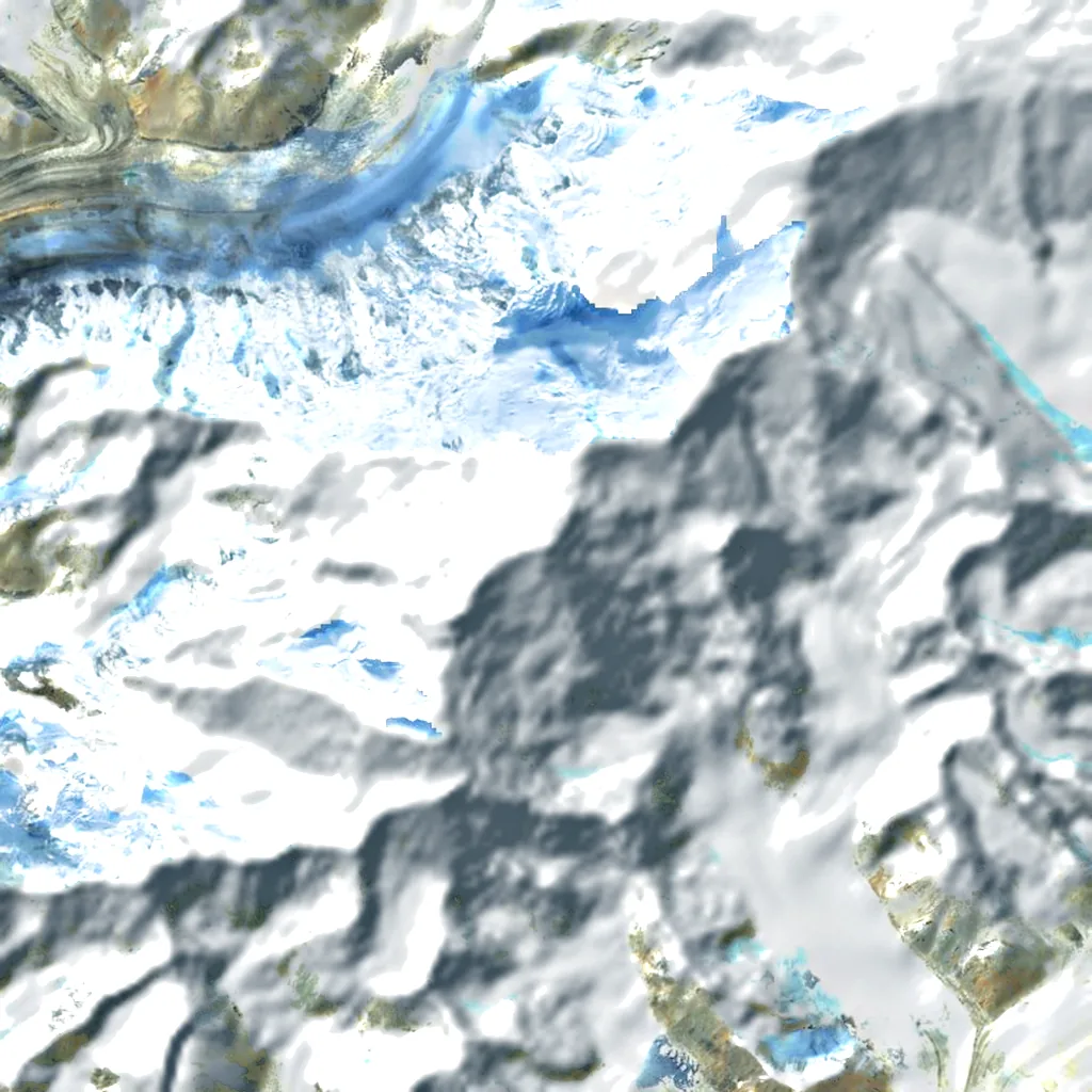 Mount Lucania seen from above (Sentinel-2)