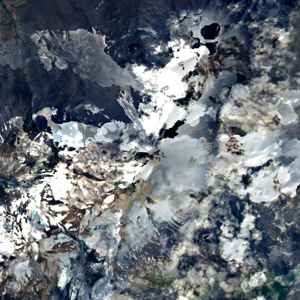 Mount Pavlof seen from above (Sentinel-2)