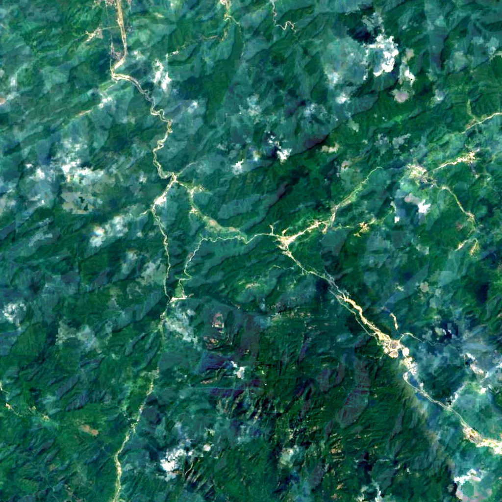 Mount Sanqing seen from above (Sentinel-2)