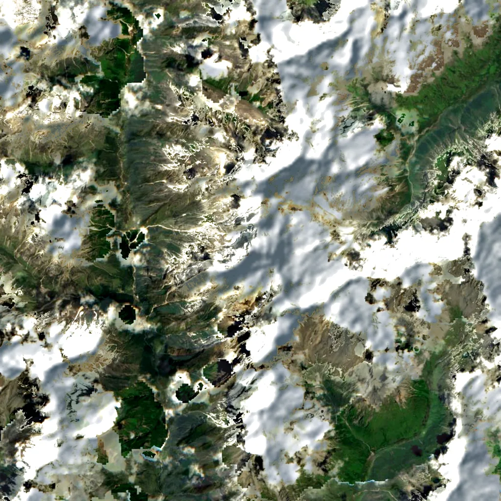 Mount Siguniang seen from above (Sentinel-2)
