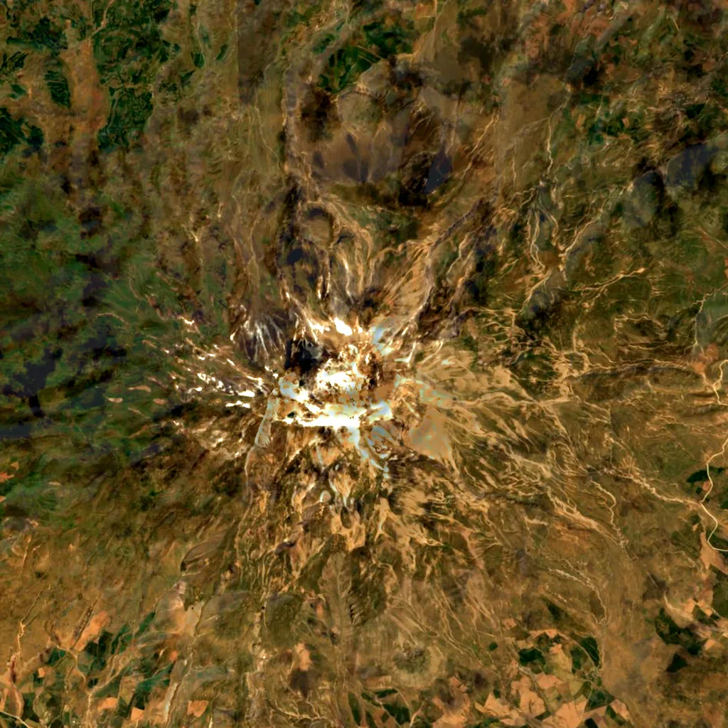 Mount Süphan seen from above (Sentinel-2)