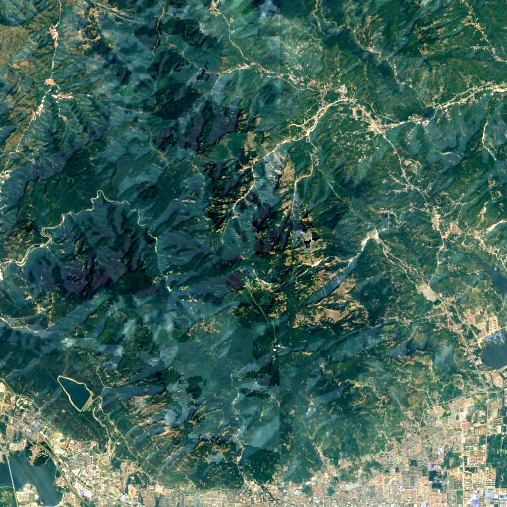 Mount Tai seen from above (Sentinel-2)