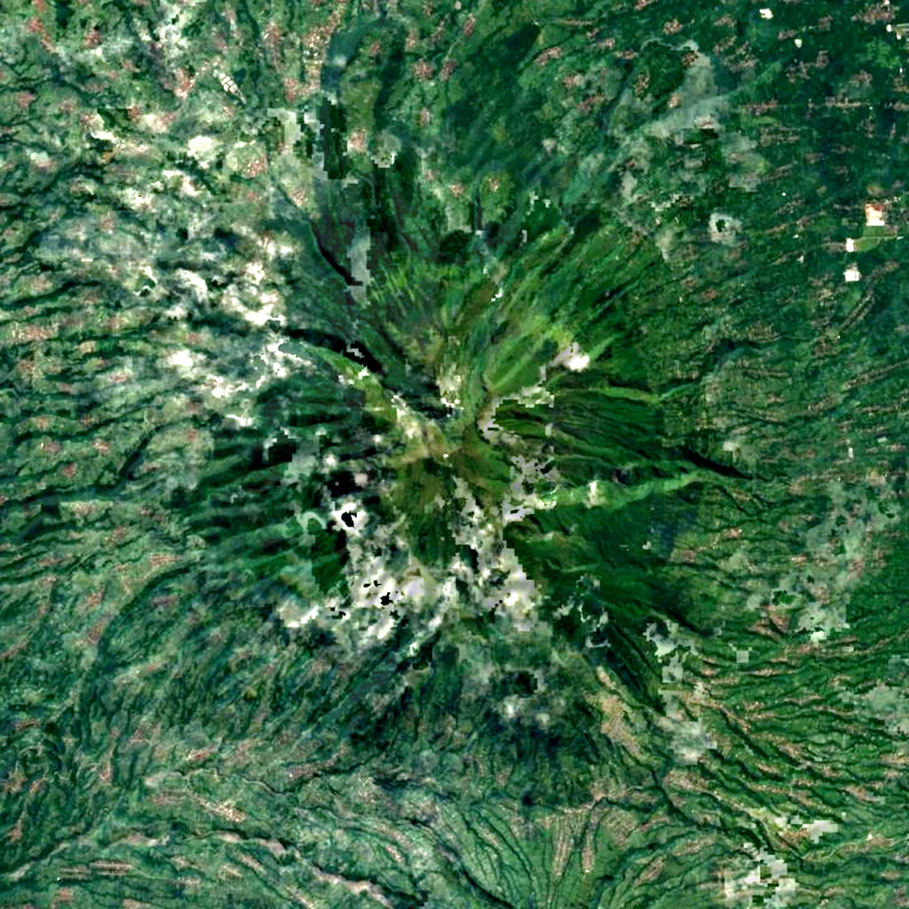 Mountain Merbabu seen from above (Sentinel-2)