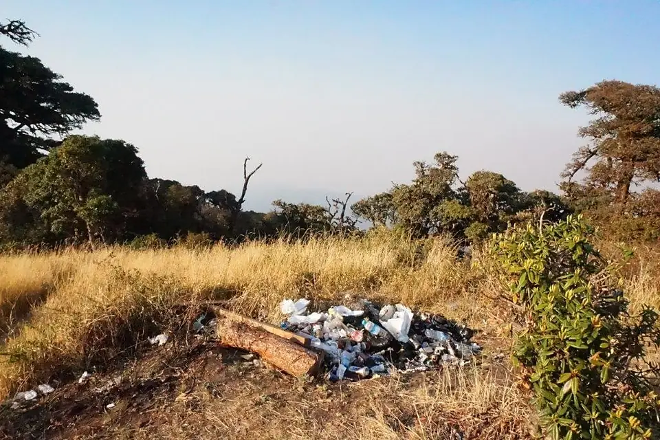 Littering the mountain
