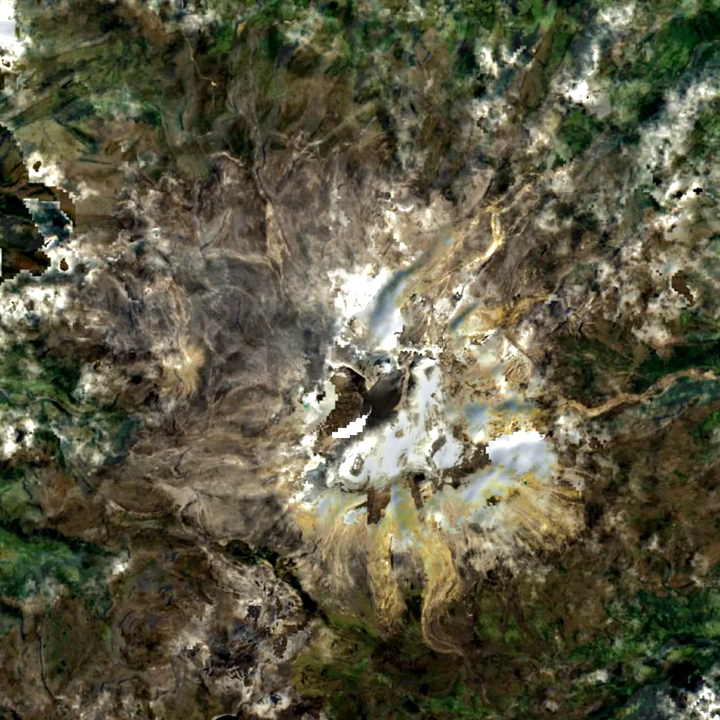 Nevado del Ruiz seen from above (Sentinel-2)