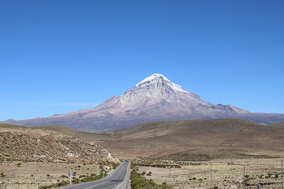Nevado Sajama volcano viewed from Bolivia
