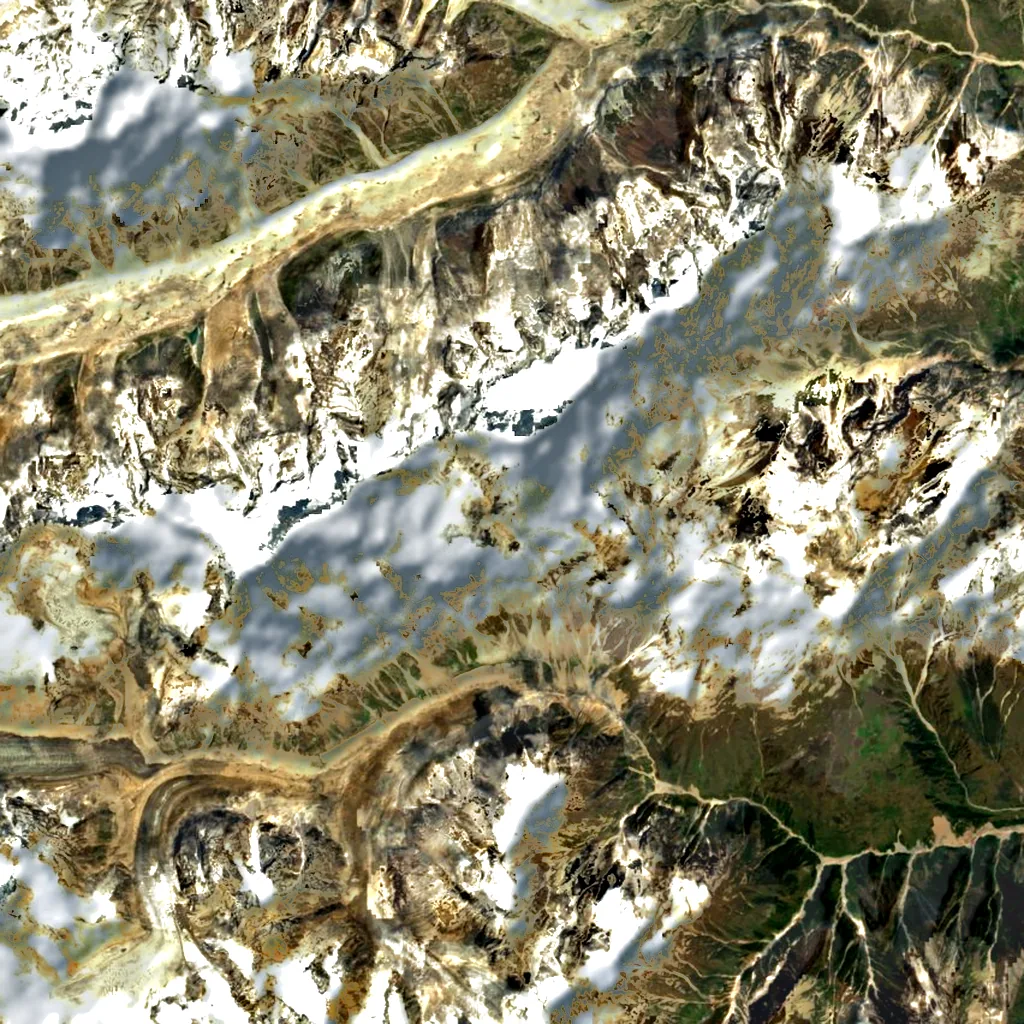 Nilkantha seen from above (Sentinel-2)