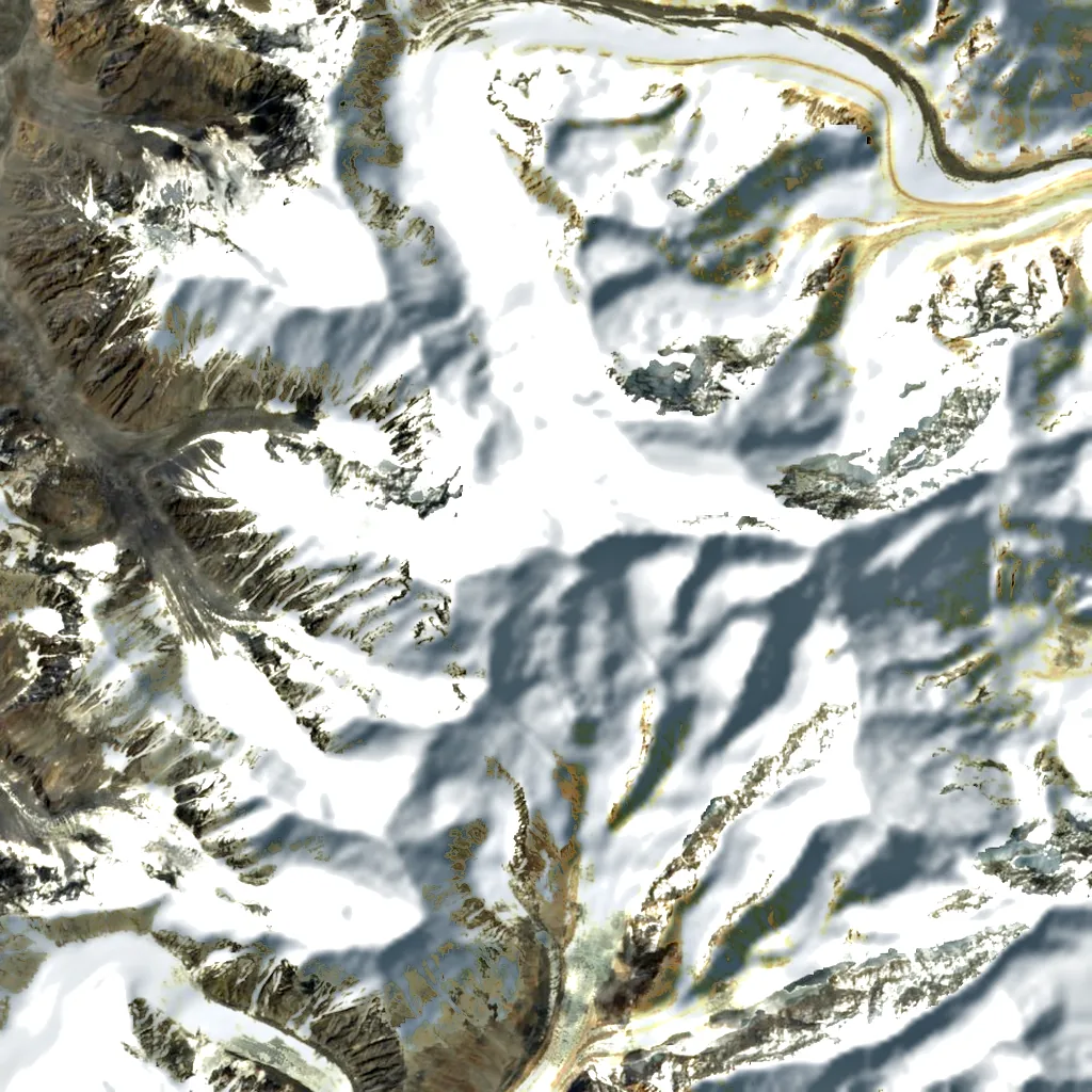 Noshaq seen from above (Sentinel-2)
