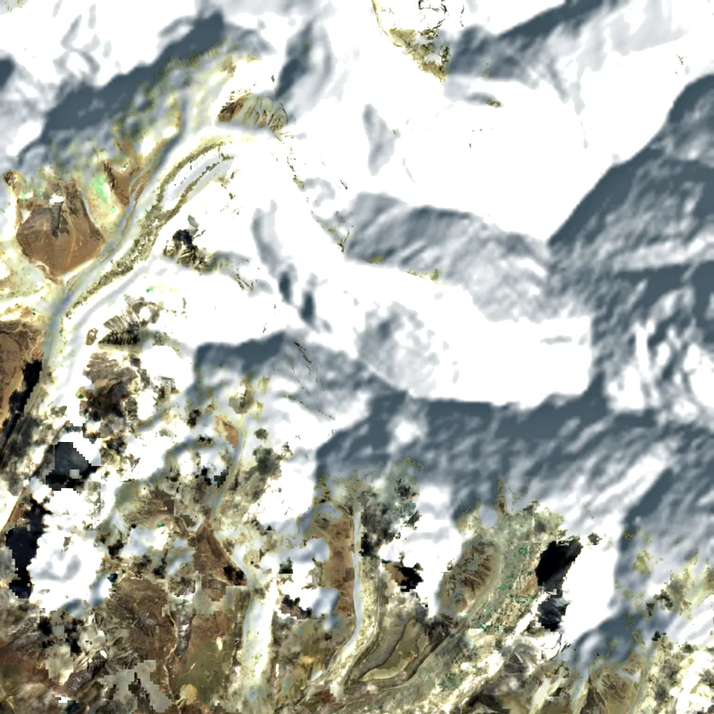 Nuptse seen from above (Sentinel-2)
