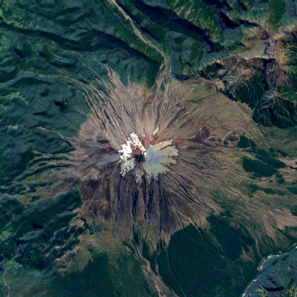 Osorno seen from above (Sentinel-2)