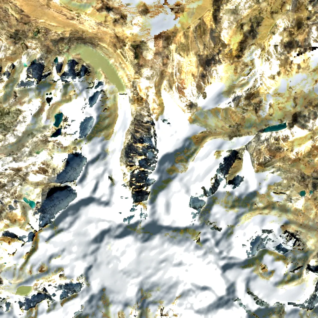 Pauhunri seen from above (Sentinel-2)
