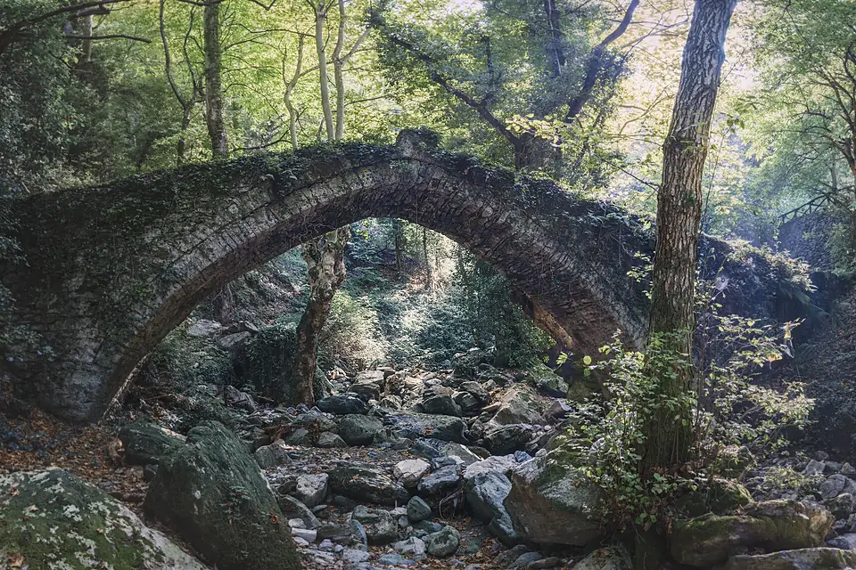 Old stone bridge in Pelion