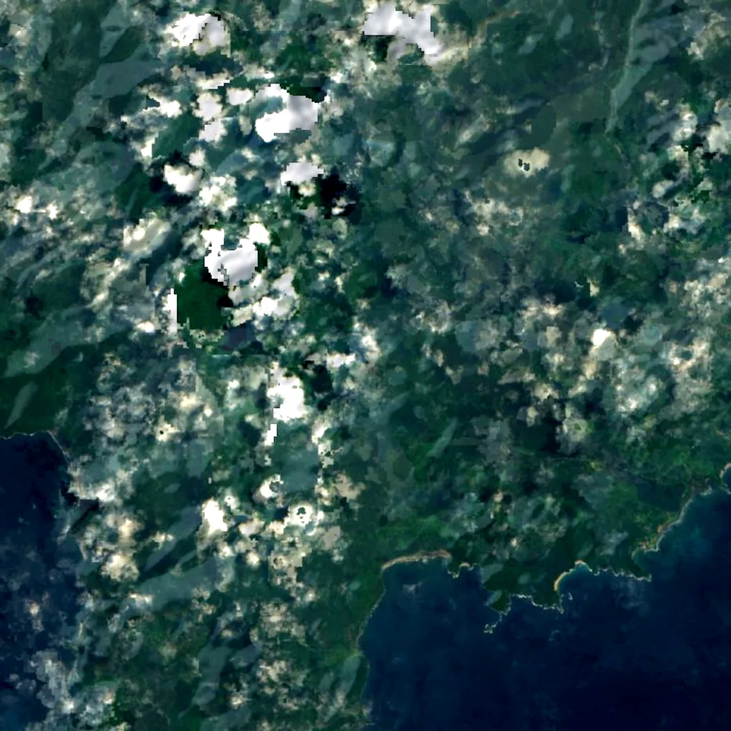 Pico Cão Grande seen from above (Sentinel-2)