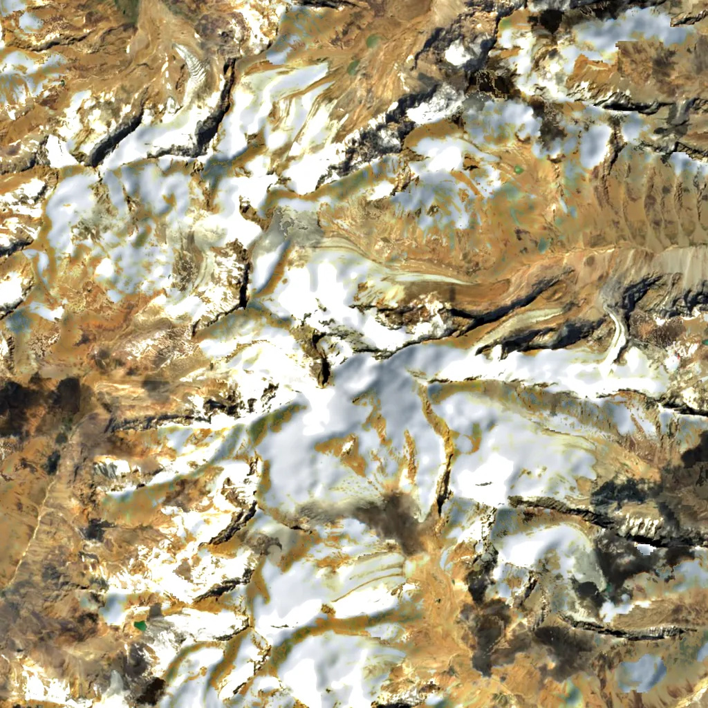Pik Mayakovskiy seen from above (Sentinel-2)