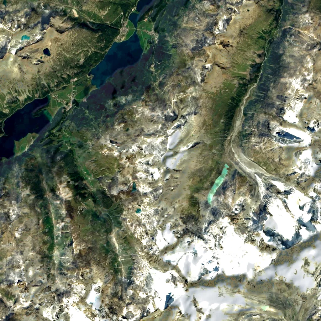 Piz Corvatsch seen from above (Sentinel-2)
