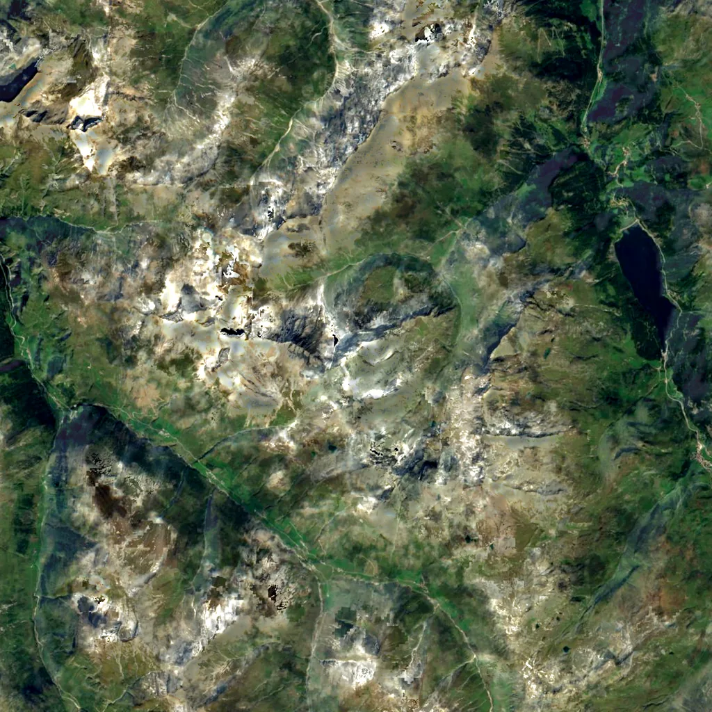 Piz Platta seen from above (Sentinel-2)