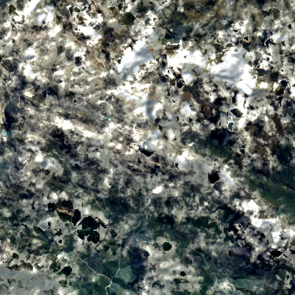 Puncak Jaya seen from above (Sentinel-2)