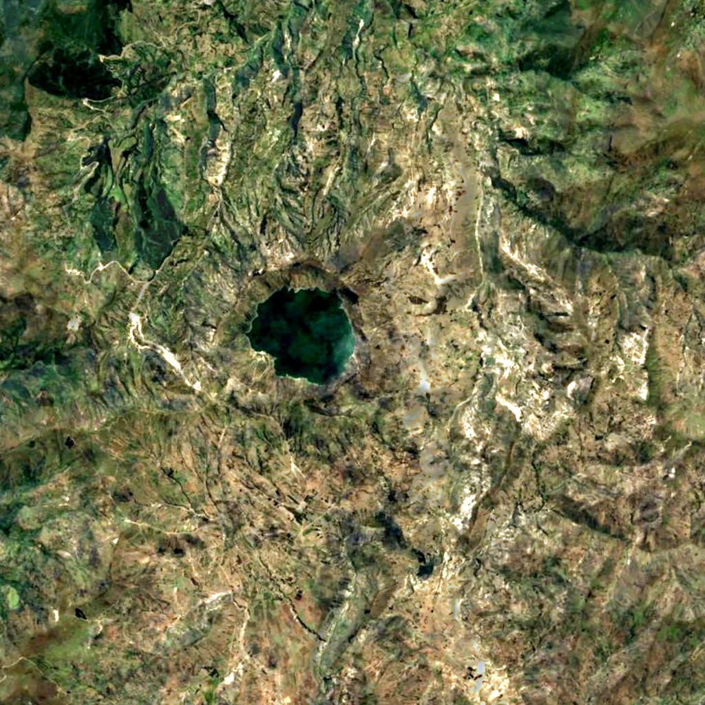Quilotoa seen from above (Sentinel-2)