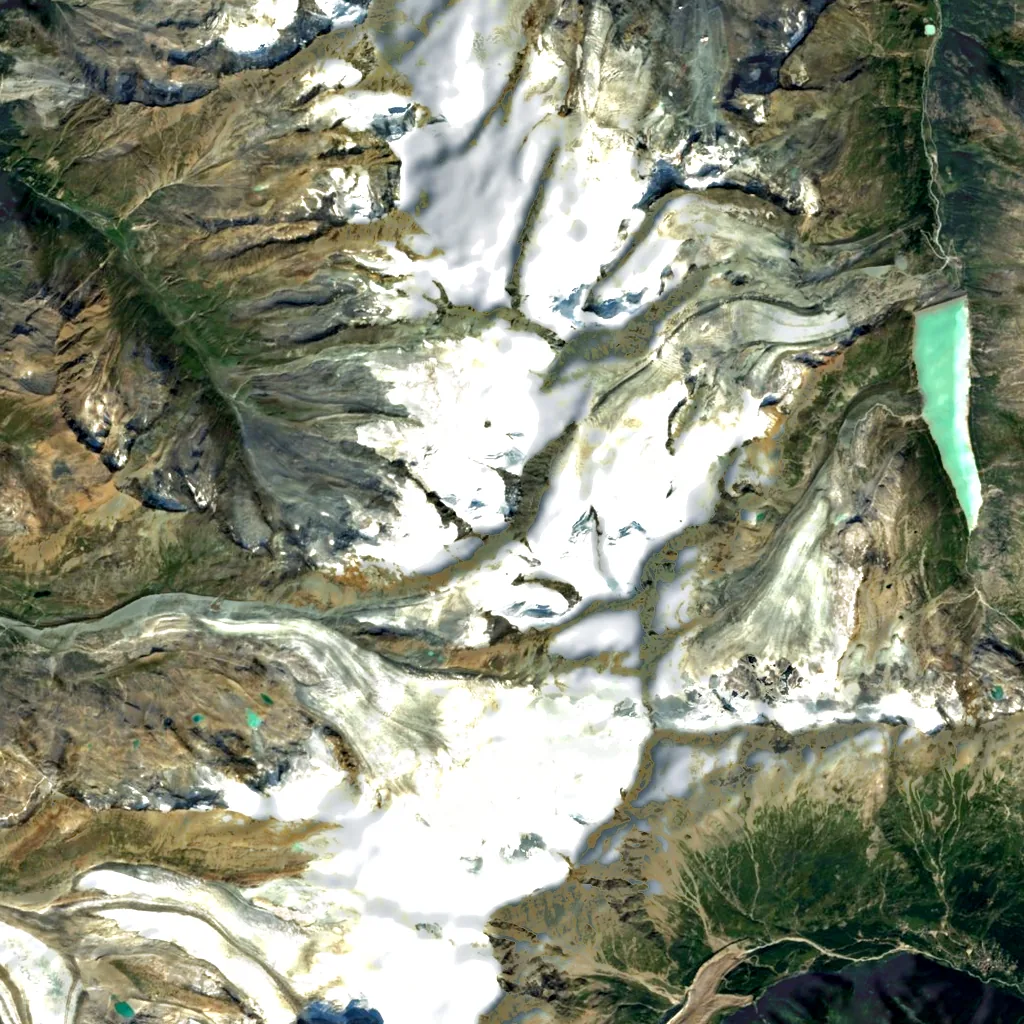 Rimpfischhorn seen from above (Sentinel-2)