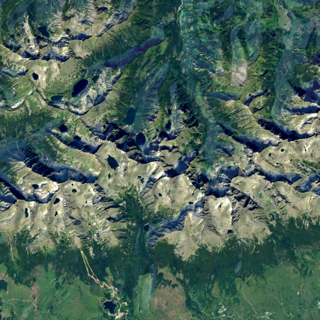 Rysy seen from above (Sentinel-2)