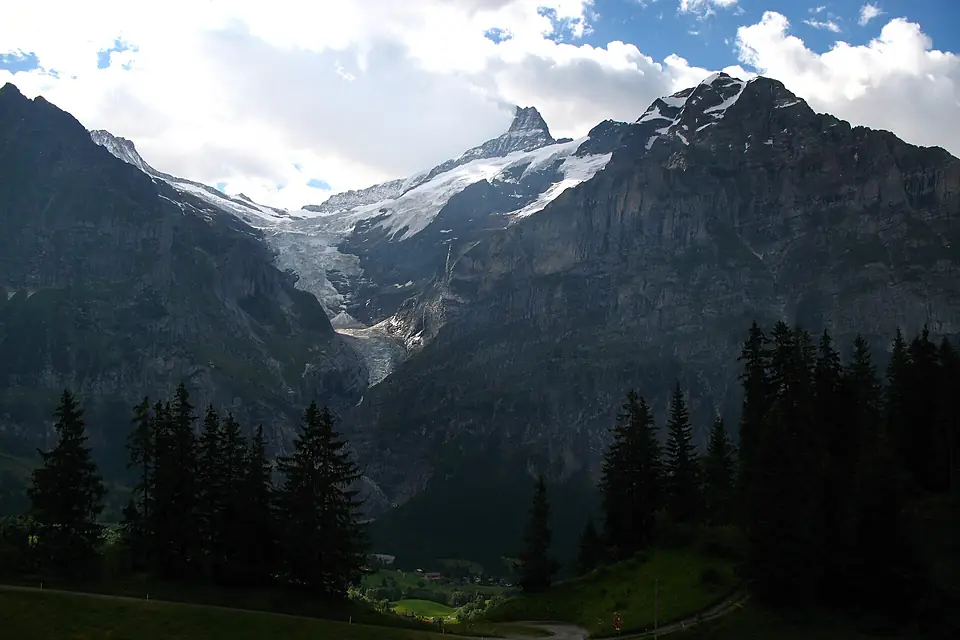 5348 - Grindelwald - Wetterhorn, Schreckhorn, Mettenberg, Oberer Grindelwaldgletscher