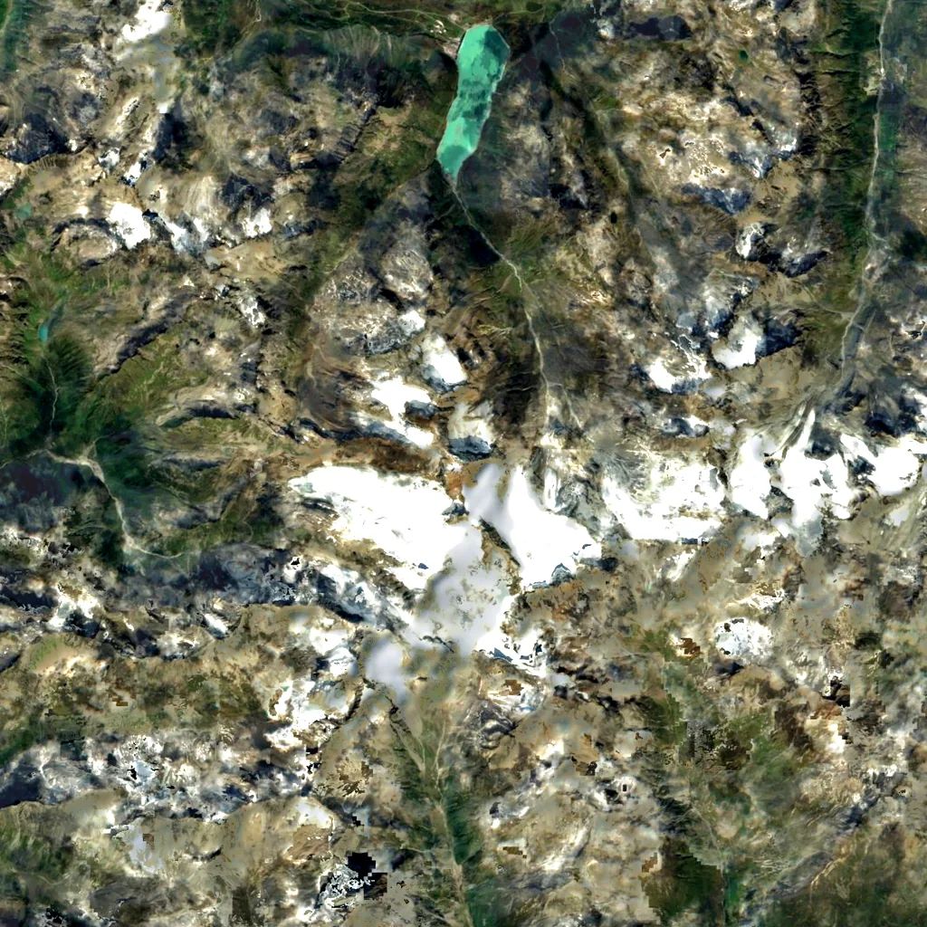 Silvrettahorn seen from above (Sentinel-2)