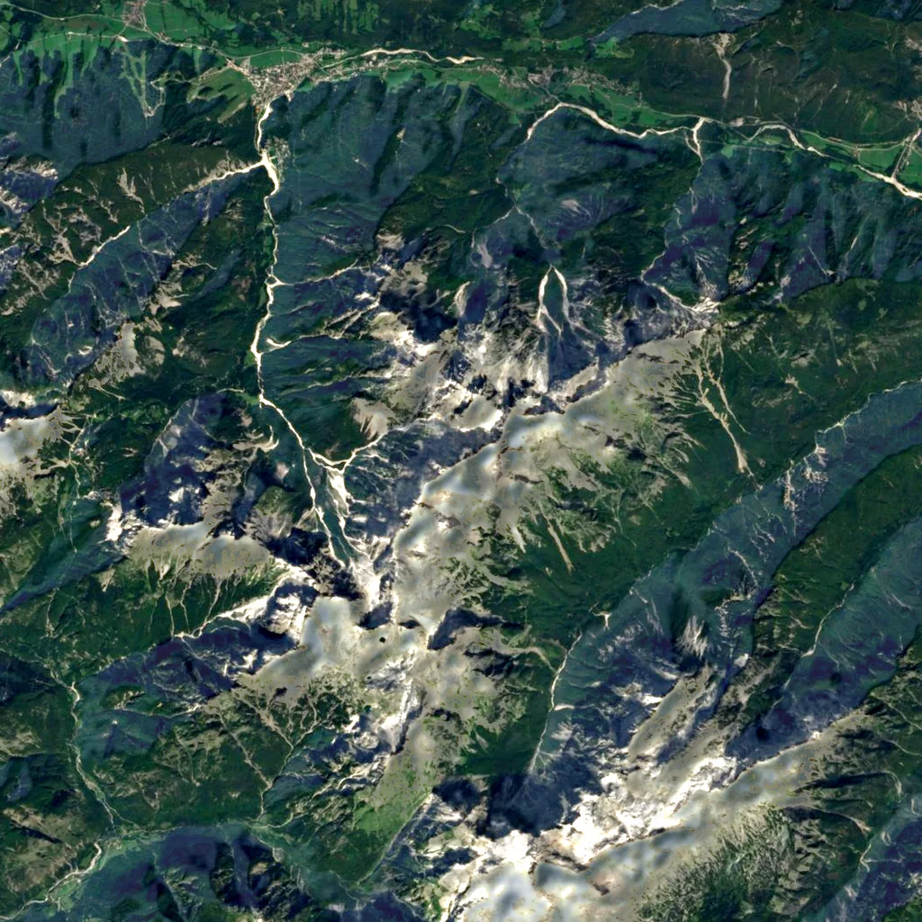 Škrlatica seen from above (Sentinel-2)