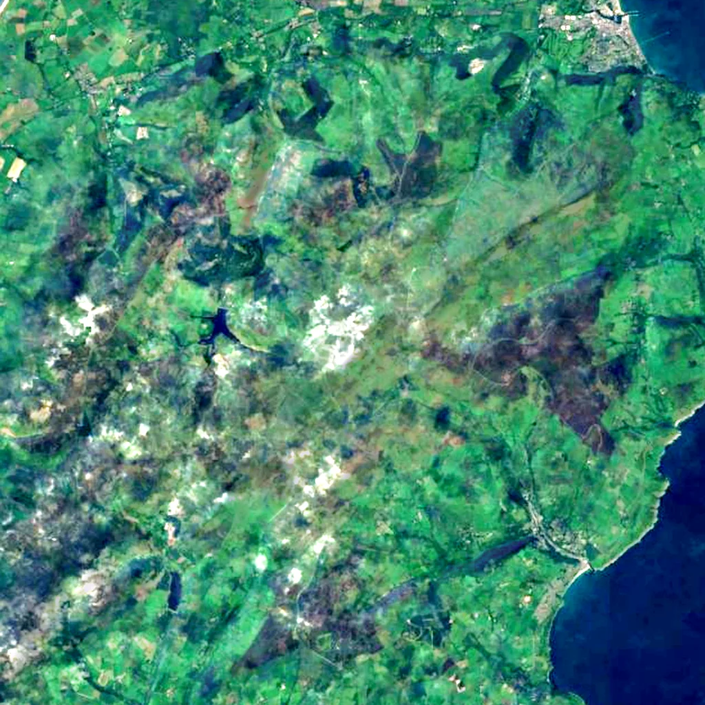 Snaefell seen from above (Sentinel-2)