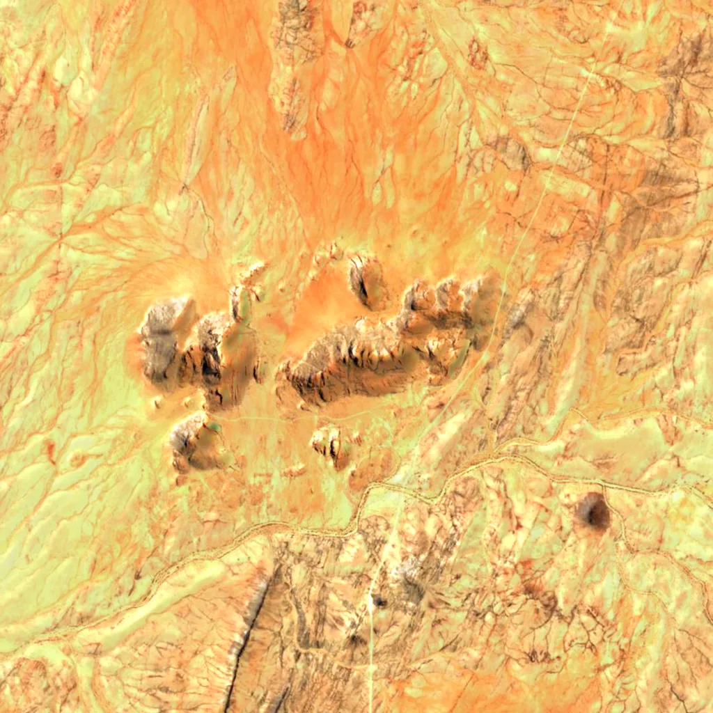 Spitzkoppe seen from above (Sentinel-2)